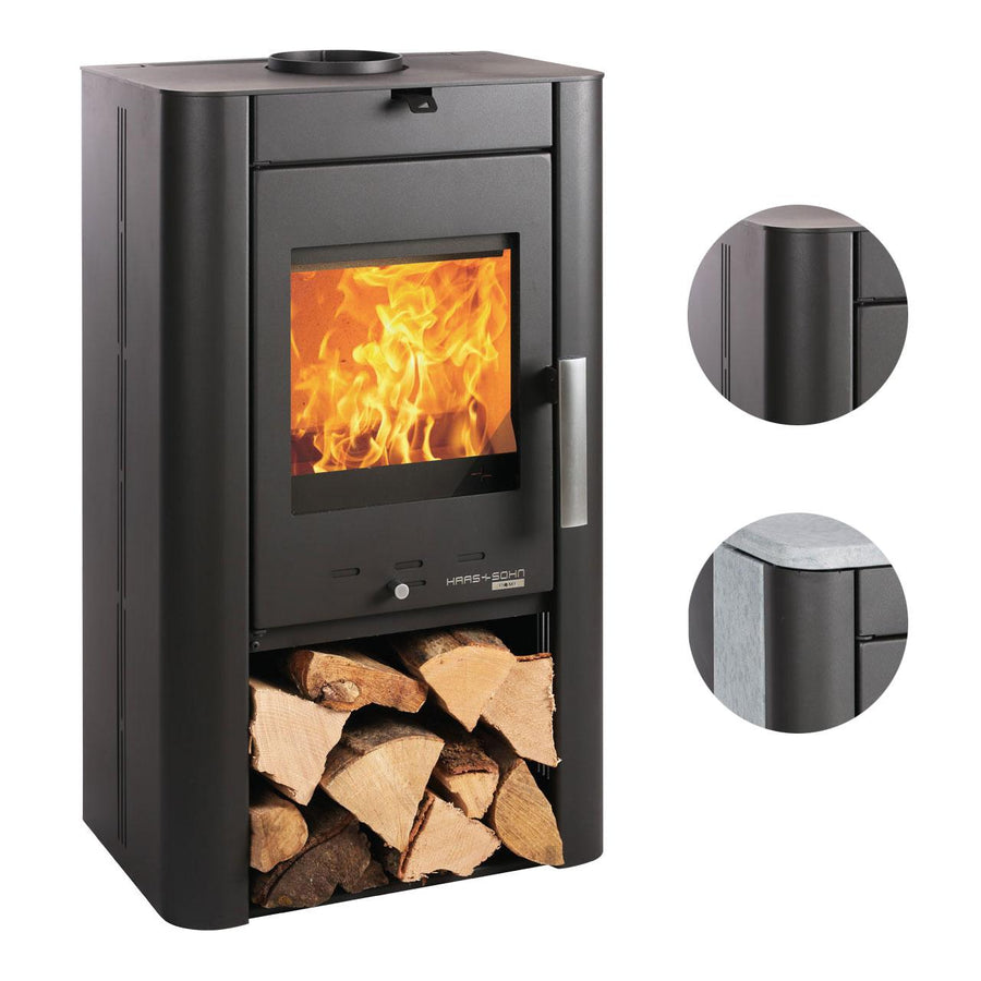 Haas+Sohn Prunus 6,4 kW Serpentino – Naturstein, Holzfach, ECODESIGN 2022