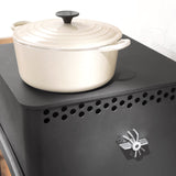 Austroflamm Lucy Cook Kaminofen 6 kW mit Kochplatte Stahl gussgrau 3